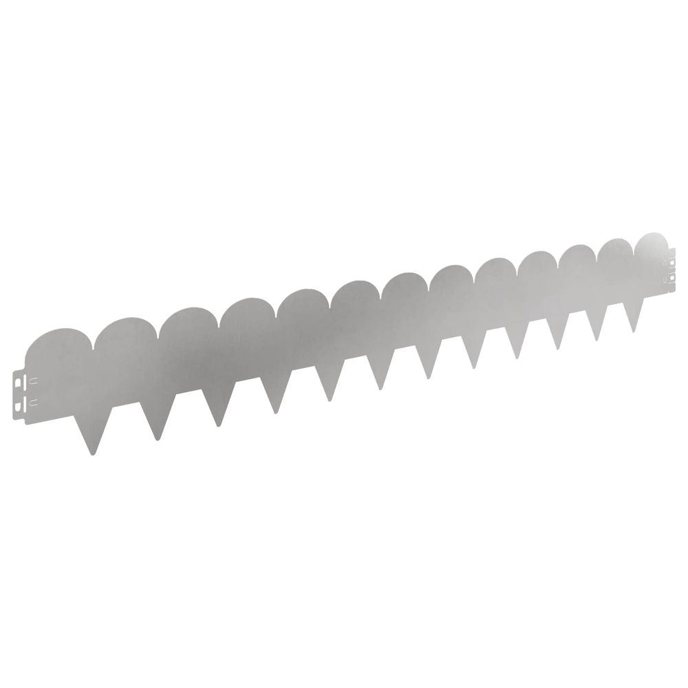 Bordure de pelouse 50 pc 103 x 15 cm acier argenté