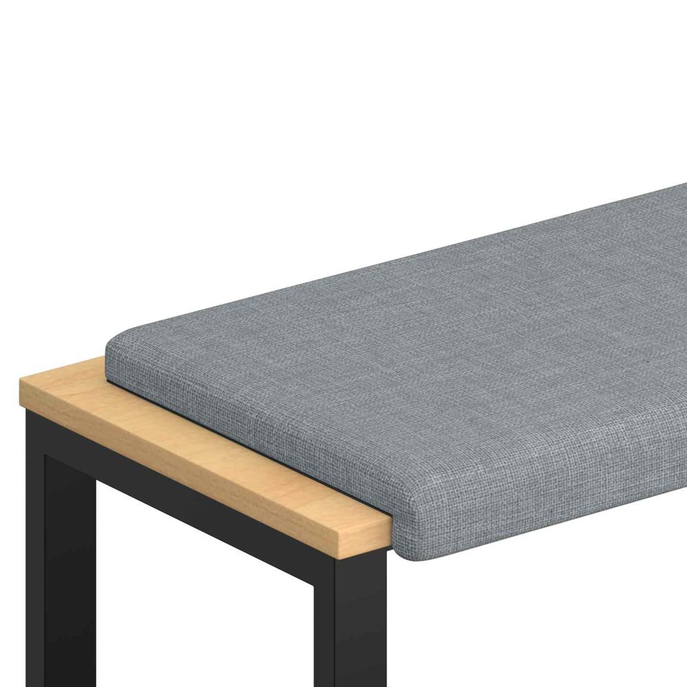 Coussin de banc tissu gris clair profondeur 35 cm