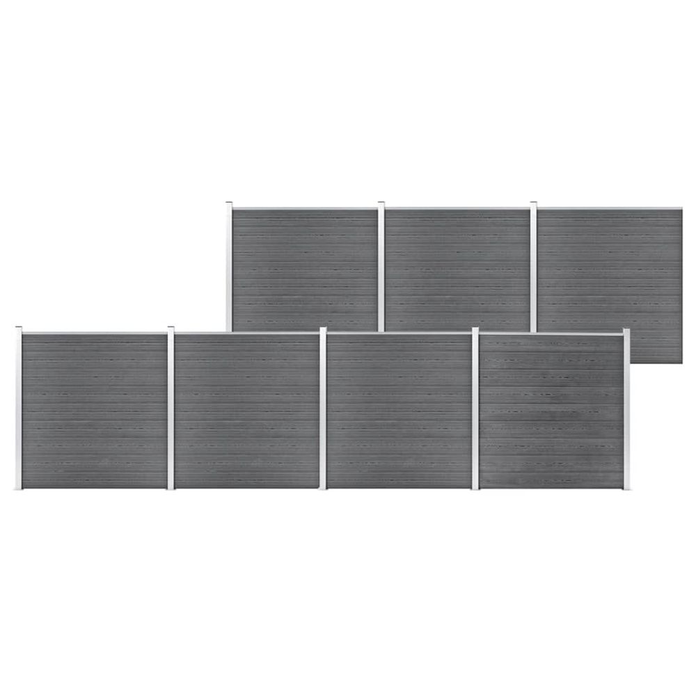Clôture de jardin wpc 1218x186 cm gris