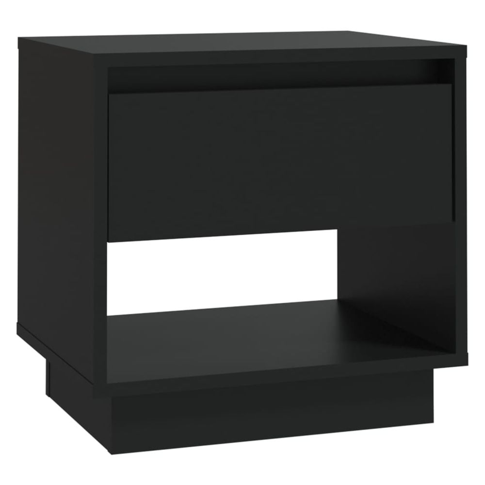 Table de chevet noir 45x34x44 cm bois d'ingénierie