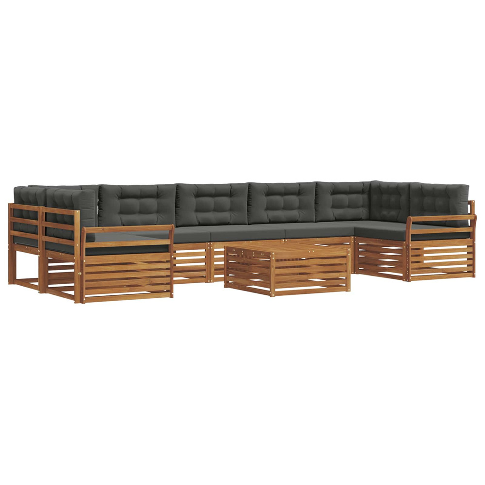 Ensemble de canapés d'extérieur 8 pcs naturel et anthracite