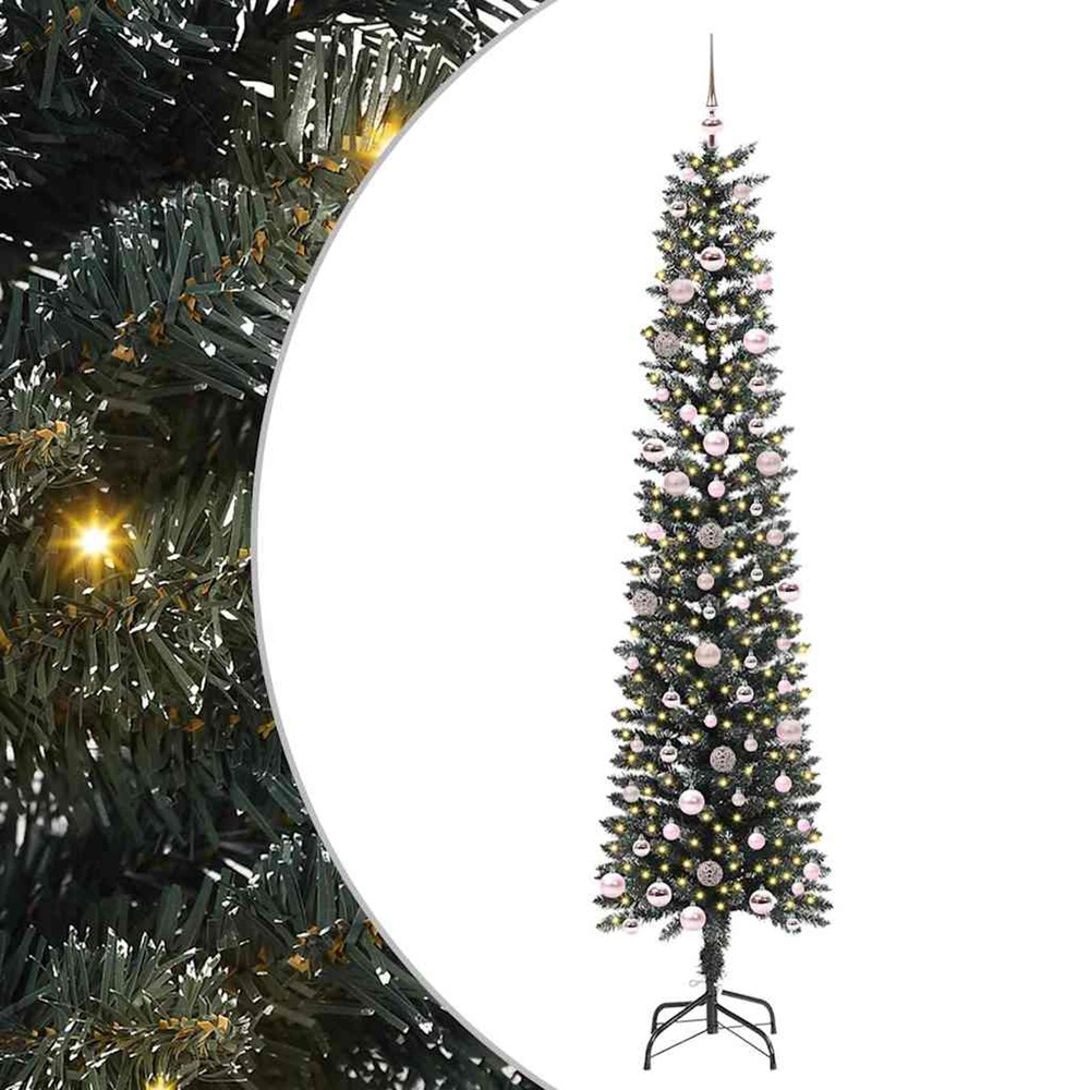 Sapin de noël artificiel vert 240 cm pvc, plastique et acier