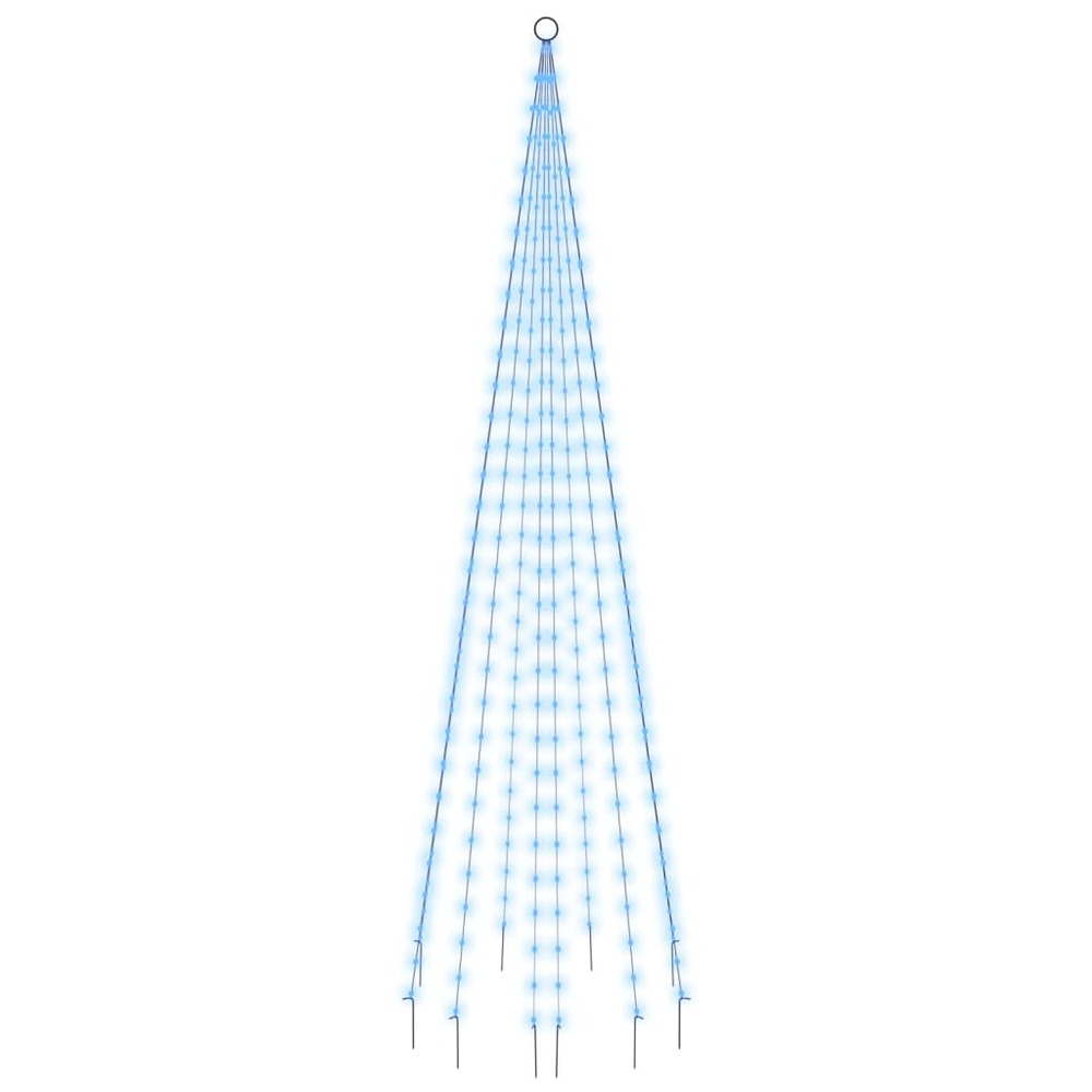 Sapin de noël sur mât de drapeau 310 led bleues 300 cm