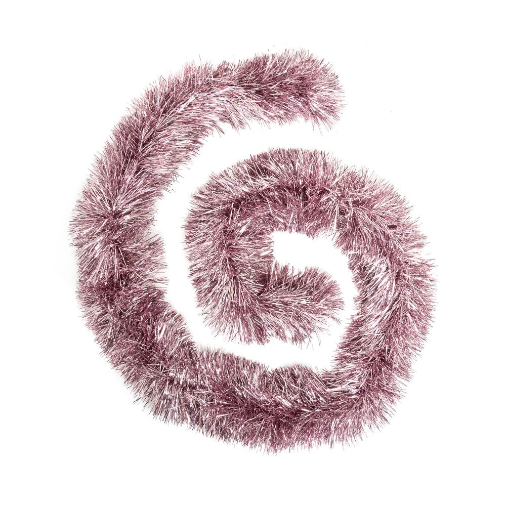 Guirlande de noël boa large 15 cm rose longueur 2 mètres