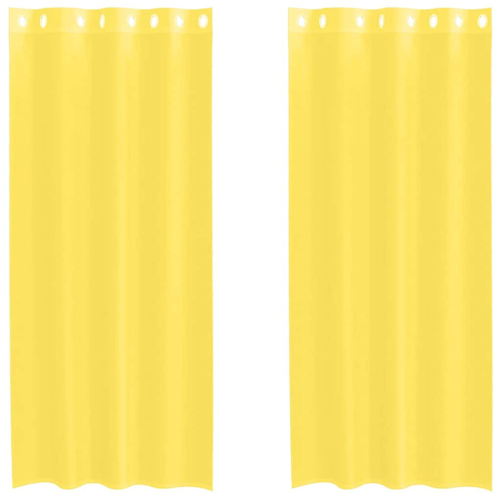 Rideaux en voile avec œillets 2 pcs jaune