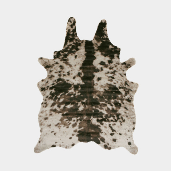 Tapis peau de bête - imitation vache normande - brun et blanc - 150 x 210 cm