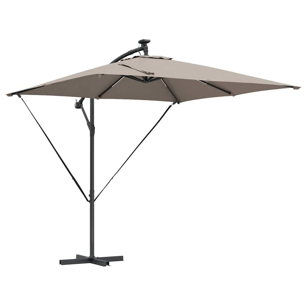 Parasol 249 x 249 x 250 cm polyester et aluminium taupe