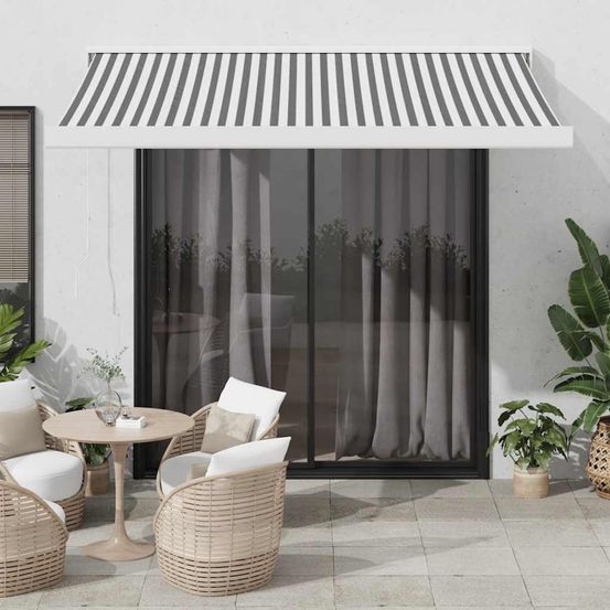 Auvent rétractable anthracite et blanc 350 x 250 cm