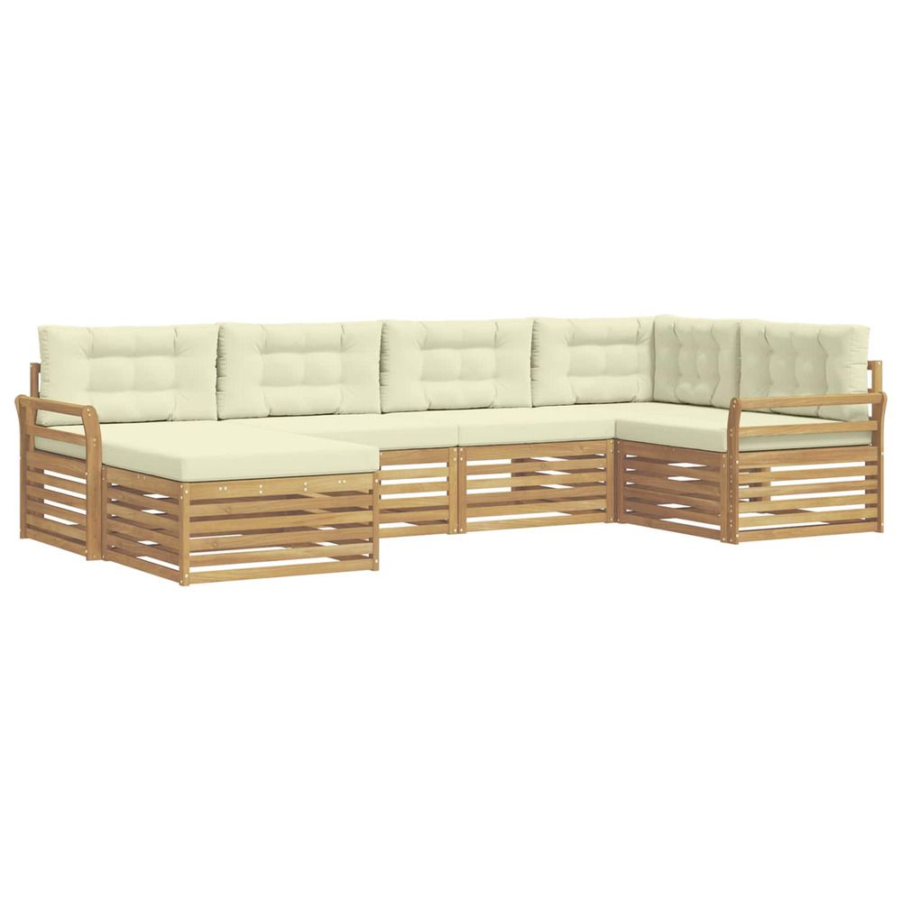 Ensemble de canapés d'extérieur 6 pc blanc et crème polyester