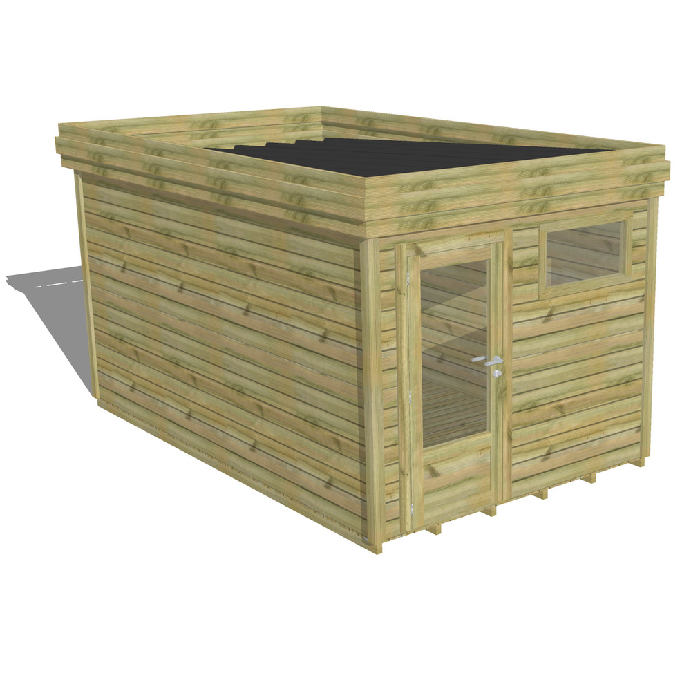Abri de jardin bois pin traité autoclave 27mm - 2,64x4,34m / 11m2 - bac acier - plancher bois