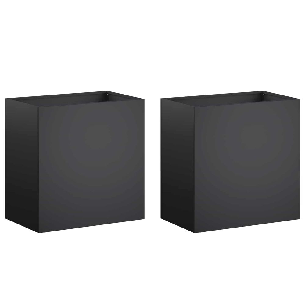Cache-pot de jardin 2 pc noir 50 x 30 x 50 cm