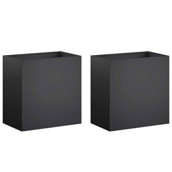 Cache-pot de jardin 2 pc noir 50 x 30 x 50 cm