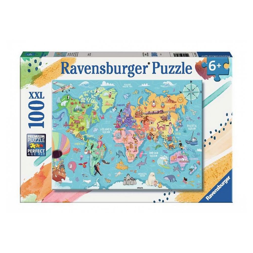 Puzzle la carte du monde - 100 pcs xxl
