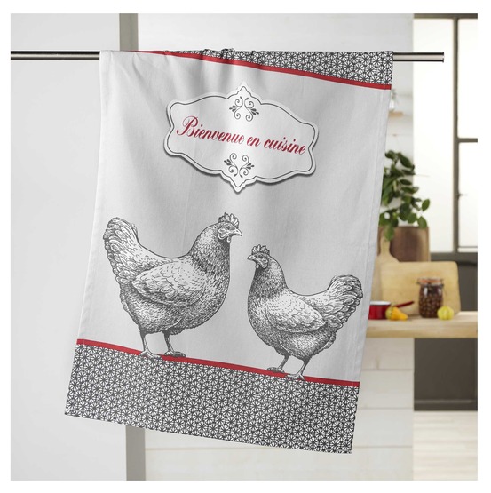 Torchon en coton bienvenue en cuisine