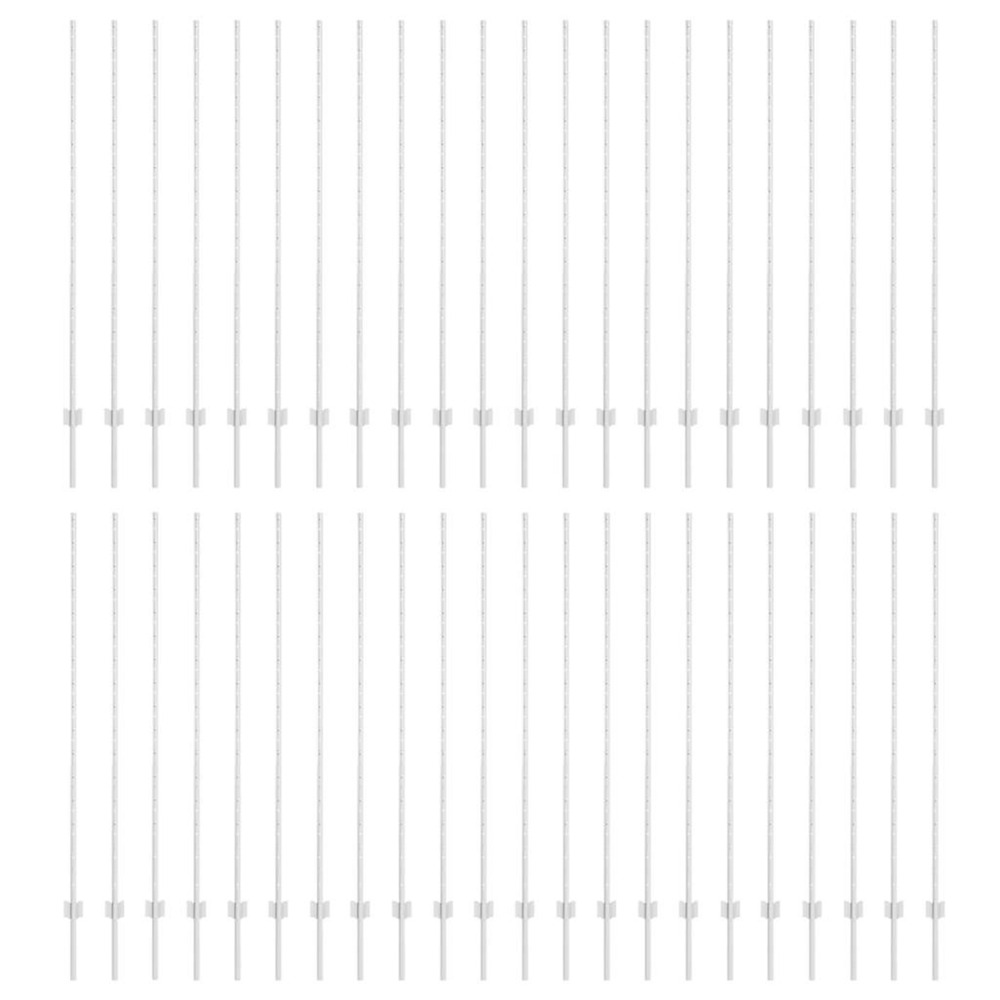 Poteau de clôture. 44 pcs argenté 200 cm acier