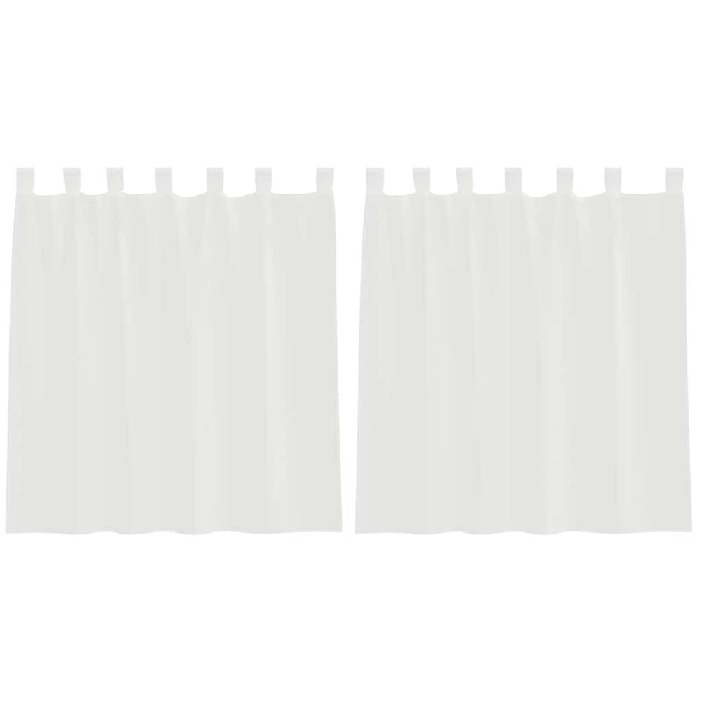 Rideaux en voile avec boucles 2 pcs blanc 140x140 cm