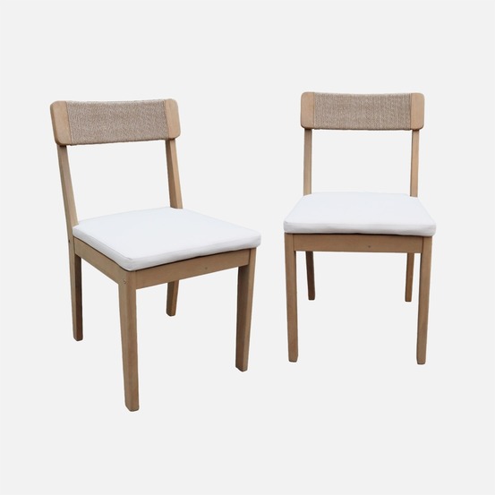 Lot de 2 chaises de jardin acacia et cordage - anaki
