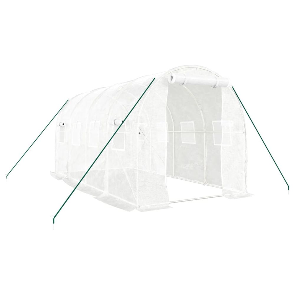 Serre avec cadre en acier blanc 8 m² 4x2x2 m