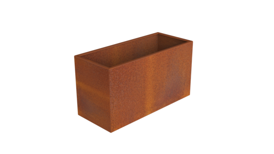 Jardinière bac à fleurs métal PREMIUM Ep 2mm acier corten 60x30x37,5cm