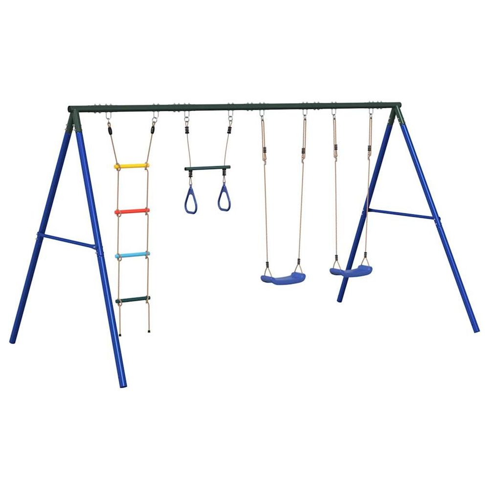 Jeu de balançoire extérieur avec balançoires trapèze et échelle