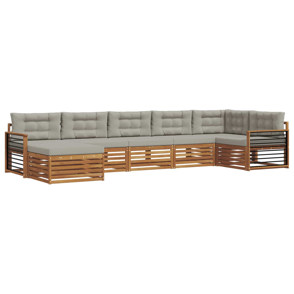 Ensembles de canapés avec coussin 7 pcs gris naturel et clair