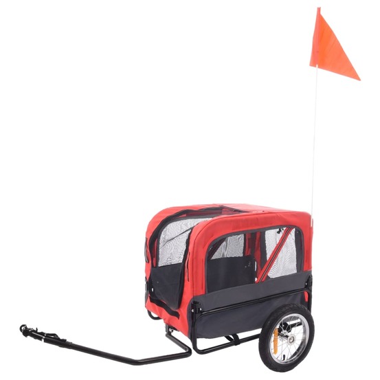Remorque de vélo pour chiens romero rouge 59,5x43x51 cm