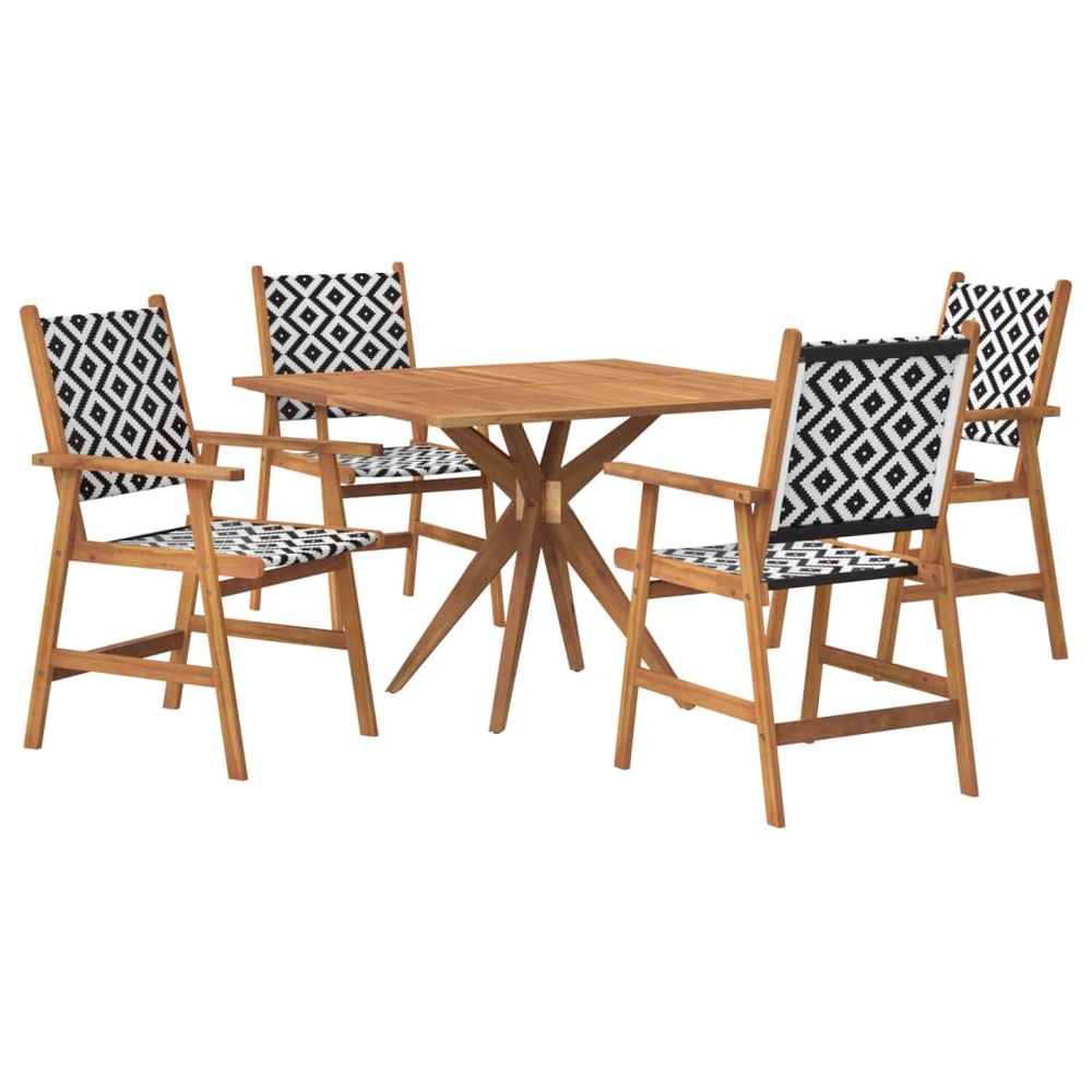 Ensemble à manger de jardin 5 pcs bois d'acacia solide