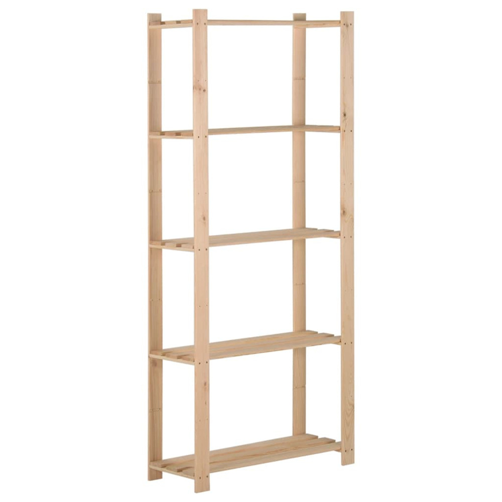 Étagère de stockage 5 niveaux 80x28,5x170 cm bois de pin massif