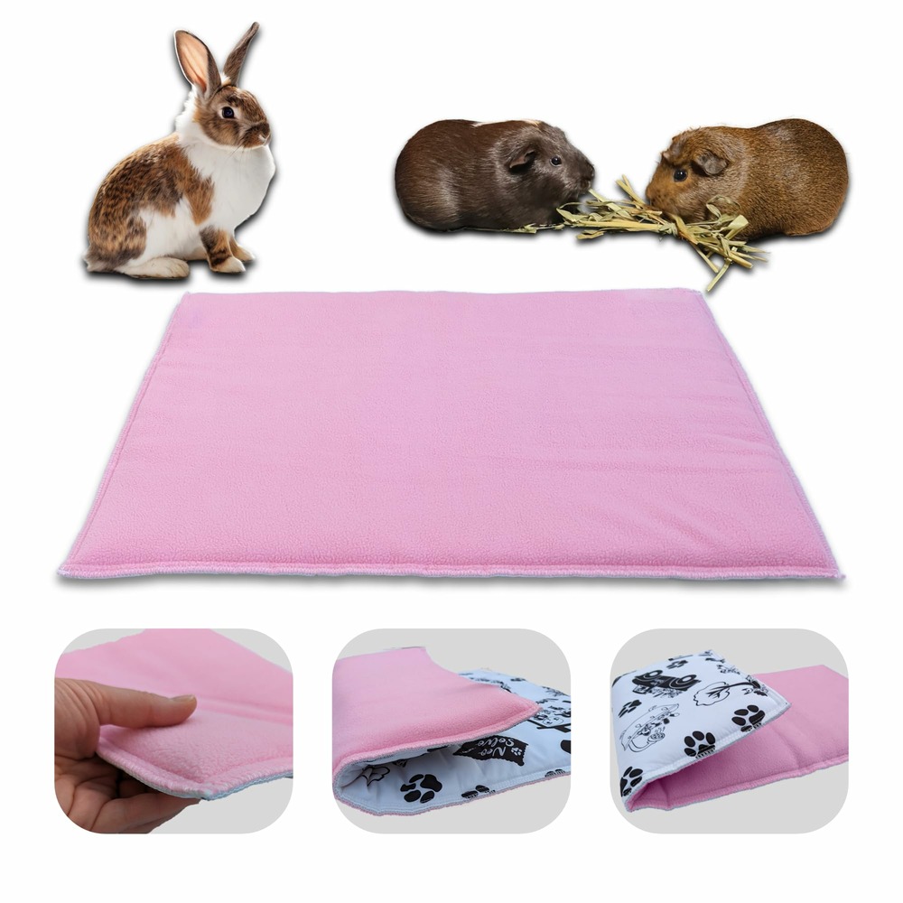 Tapis pour cochon d'inde et lapin en polaire - 60 x 50 cm - polaire absorbant, lavable en machine, economique et ecologique