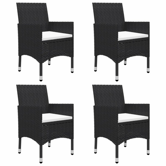 Ensemble à manger de jardin 5 pcs noir