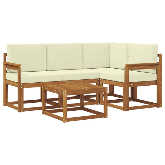 Ensemble de canapés d'extérieur 5 pcs naturel et crème