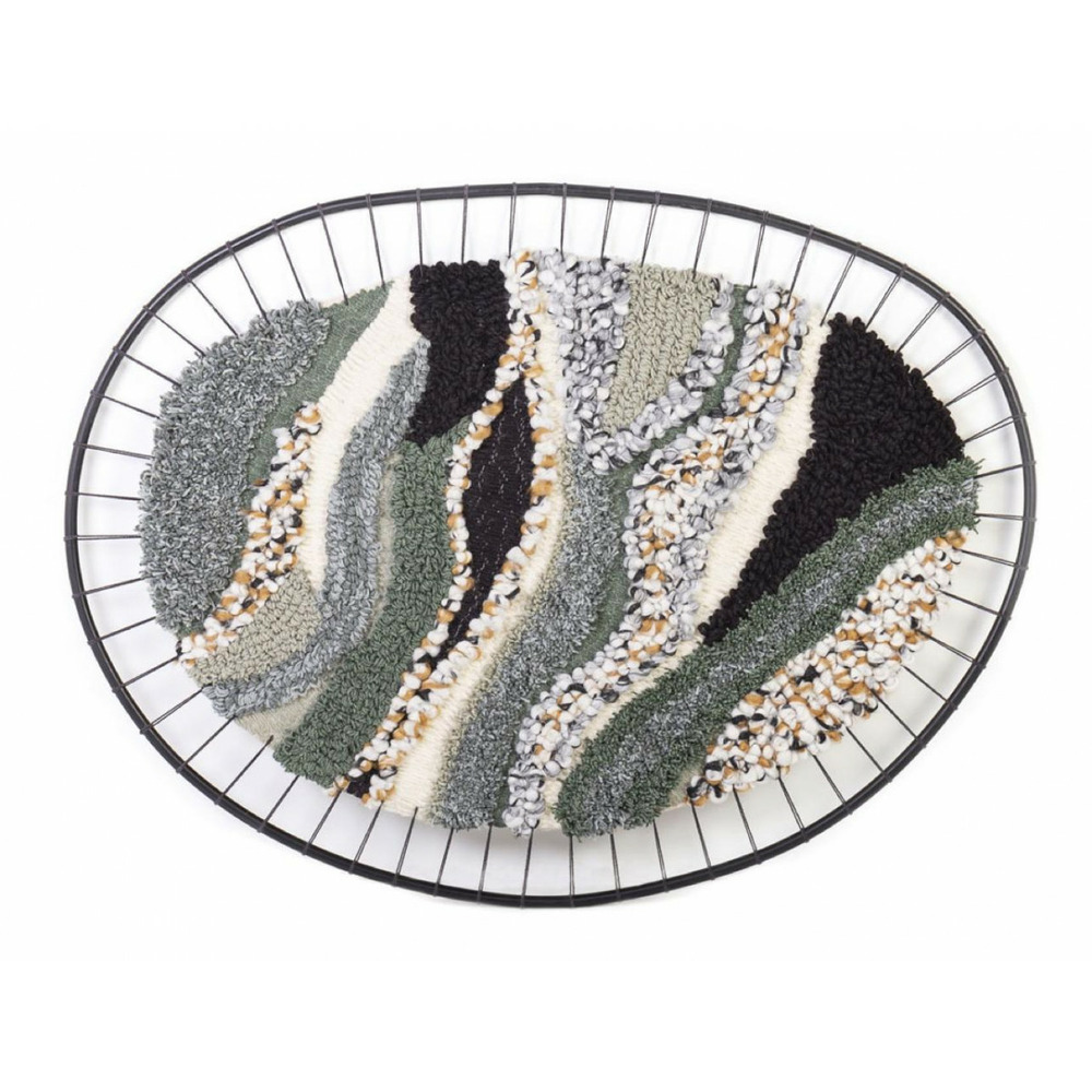 Tableau fil fil vert - décoration d'autrefois