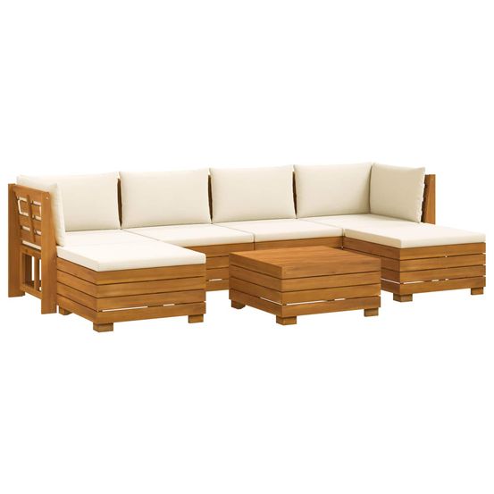 7 pc ensemble de canapés d'extérieur bois d'acacia massif