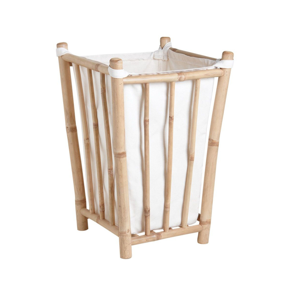 Panier à linge en bambou et coton