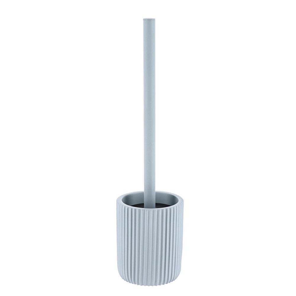 Brosse wc polyresine striee - bleu clair