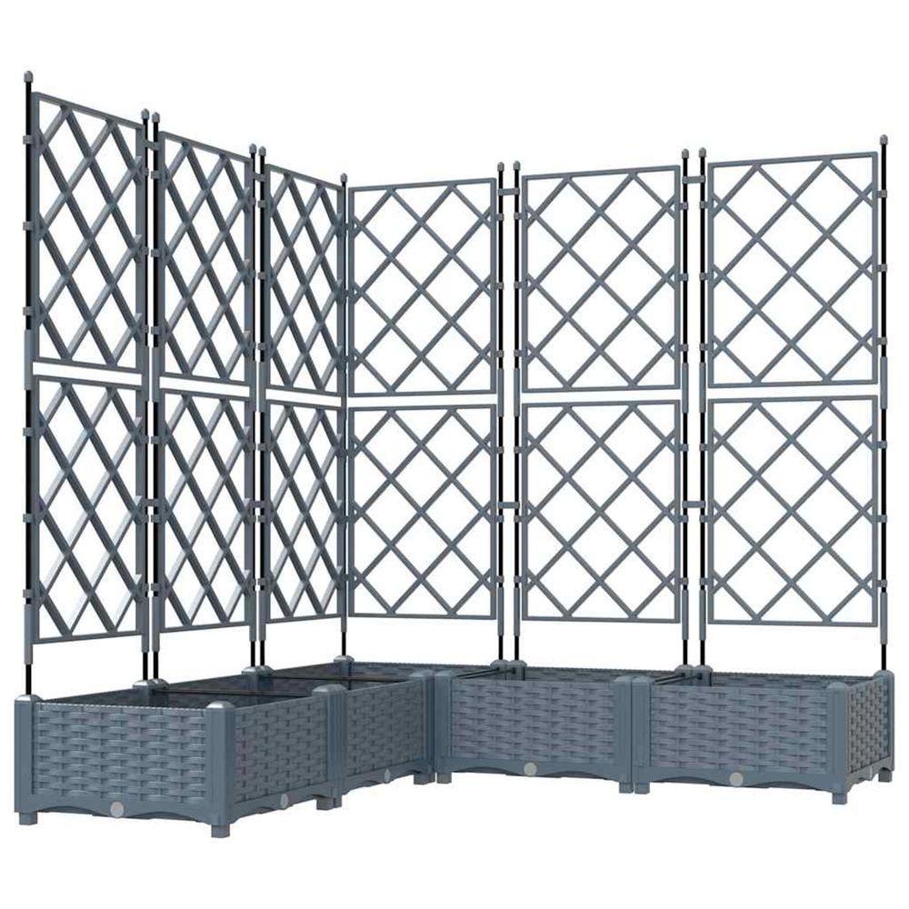 Cache-pot de jardin 5 pc gris clair 120 x 120 x 125,5 cm pp
