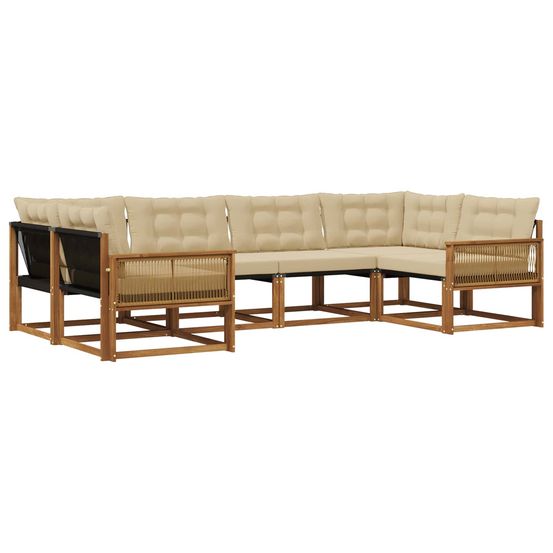 Ensemble de canapés d'extérieur 6 pc naturel et beige