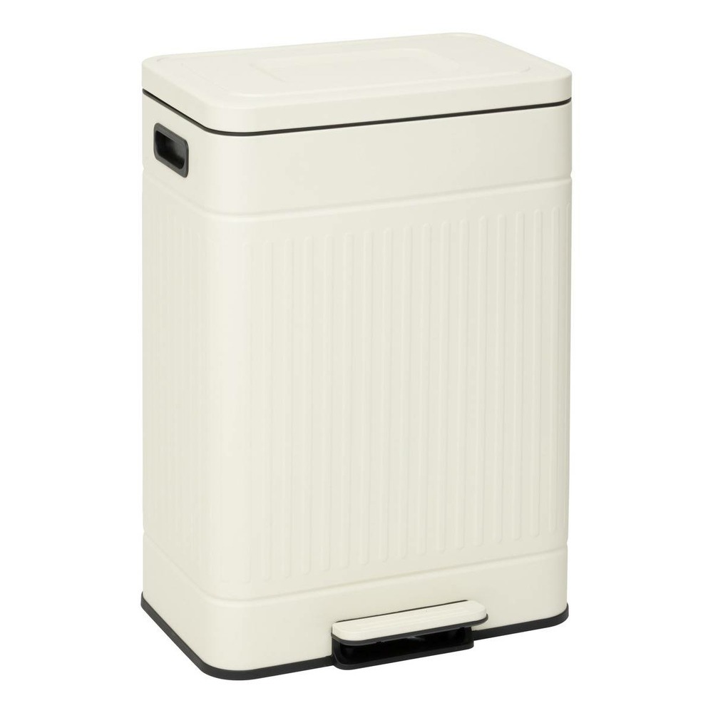 5five - poubelle nova avec pedale 2x30l beige 45,5x36,5x67 cm