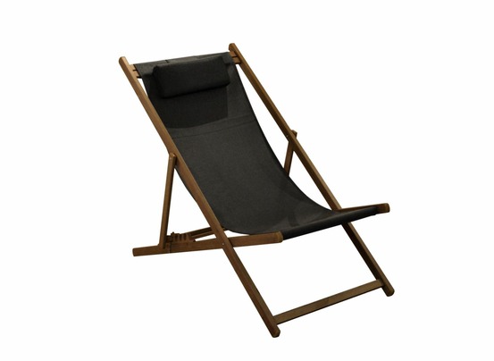 Chilienne pliante - linea - aluminium époxy - chêne/noir - toile tpep noire