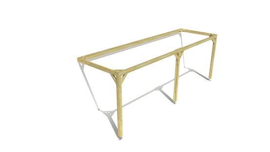 Pergola bois • 7m x 2m • adossée • cadre simple • livraison comprise