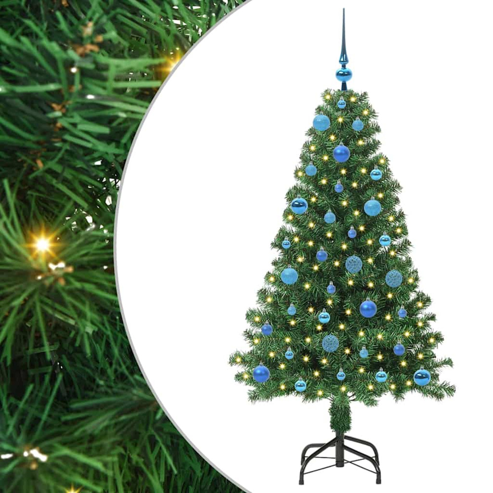 Sapin de noël artificiel vert 150 cm pvc, acier et plastique