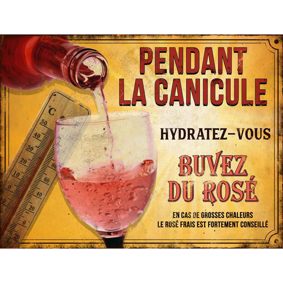 Plaque décorative en métal humour 33 x 25 cm pendant la canicule...