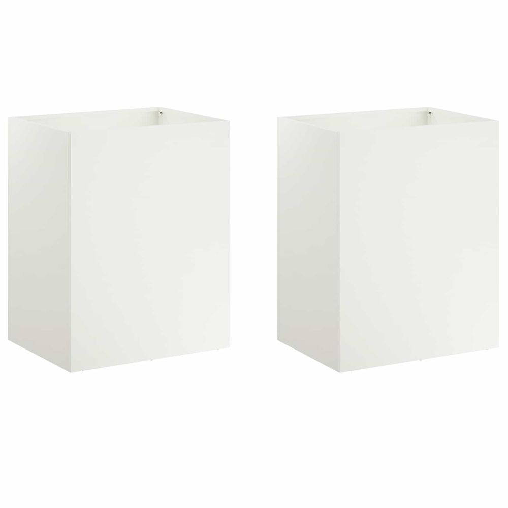Cache-pot de jardin 2 pc blanc 40 x 30 x 50 cm