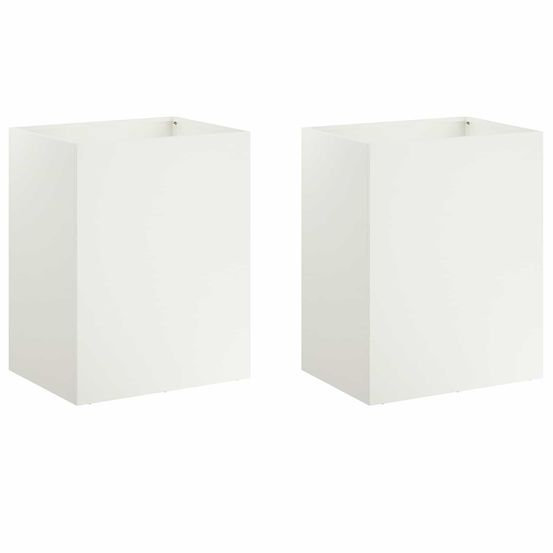 Cache-pot de jardin 2 pc blanc 40 x 30 x 50 cm