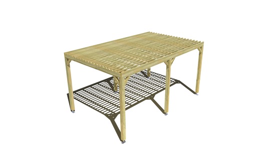 Pergola bois • 5m x 3m • indépendante • sens profondeur • lattage bois • livraison comprise