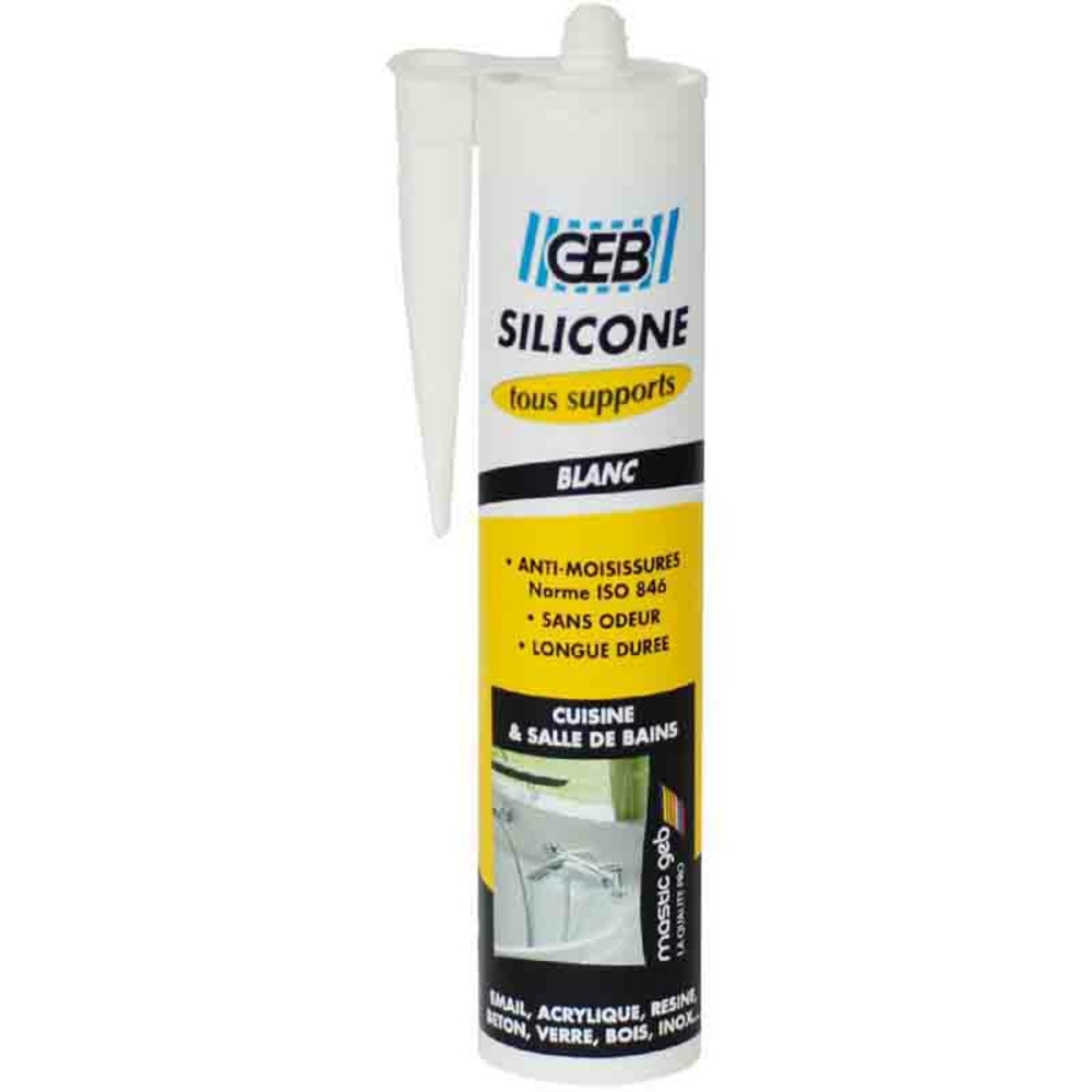 Mastic silicone surface synthétique et émaillée - blanc