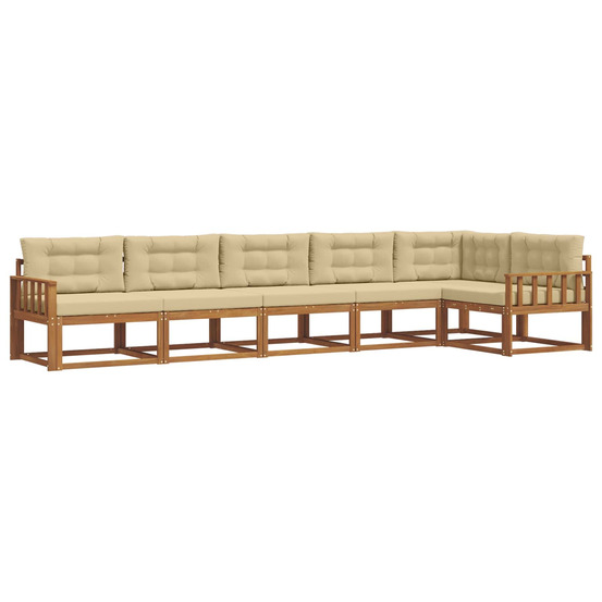 Ensemble de canapés d'extérieur 6 pcs naturel et beige