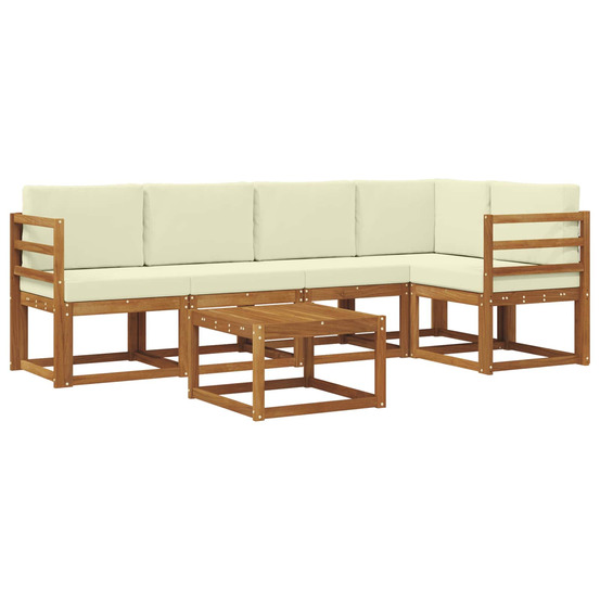 Ensemble de canapés d'extérieur 6 pcs naturel et crème