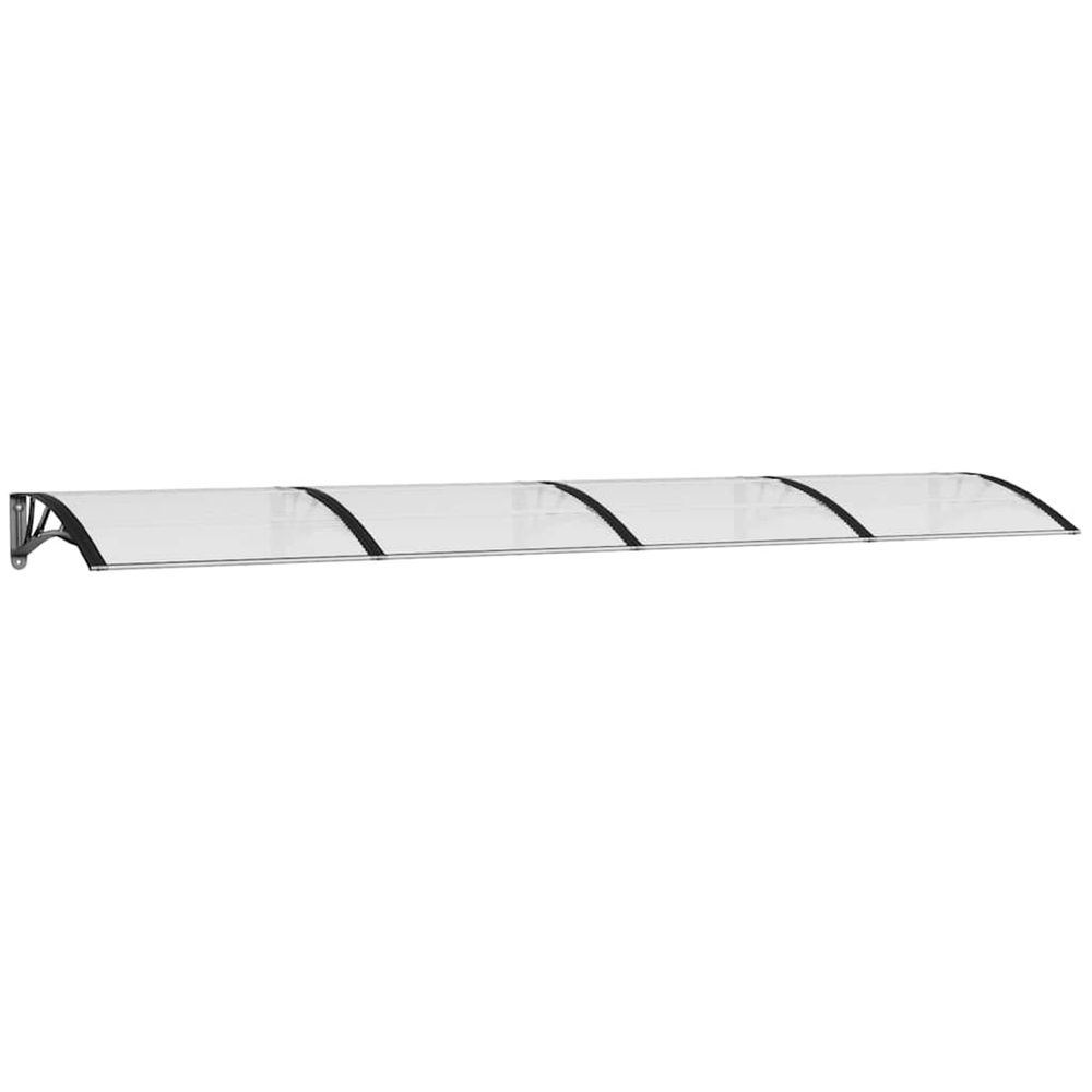 Auvent de porte noir et transparent 350x75 cm polycarbonate