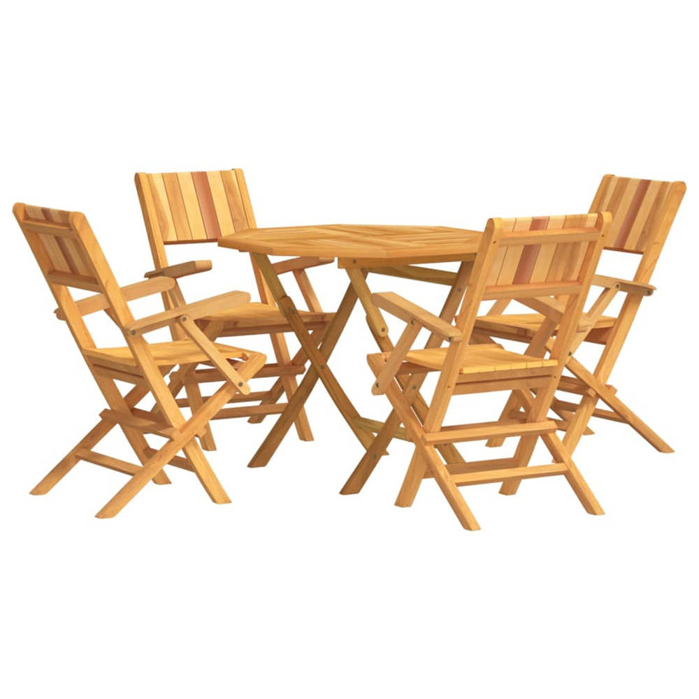 Ensemble à manger de jardin 5 pcs bois de teck massif